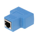 RJ45 Splitter Connector,1 to 2 Ways RJ-45 Interface Splitter Ethernet Cable Socket Adapter 8P8C HUB Network LAN Internet PC laptop Router Contact Modular Plug For Cat5 Cat5e Cat6 Cat7 Ethernet Cables Blue