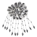 Sequin Beaded Flower Applique Motif Stage Costume Dance Hairpiece DIY Accessories Silver
