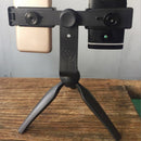 Tabletop Mini Tripod Camera Stand Holder w/ Dual Phone Clip Holder for DSLR