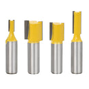 4pcs Flush Dual Blade Woodworking Milling Cutter Router Bit Set 1/2'' Shank
