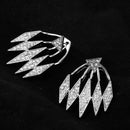 Elegant Crystal Triangle Exaggerated Hanging Stud Earrings for Women Party Gifts Silver