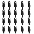 20 Pieces Black Nylon Kayak Bungee Hooks Fixed Terminal Ends For 6mm Elastic Shock Cord