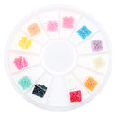 3D Nail Art DIY Glitter Decoration Stickers Square Retro Rose Shaped