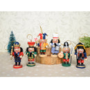 6pcs/Set Nutcracker Hanging Wooden Statue 10cm