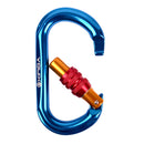 New Blue Oval Shape Aluminium Alloy Screw Locking Carabiner 25KN 5600Lb