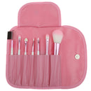 Women Pro Face Makeup Cosmetic Brush Tools Eyelash Comb Blush Eyeshadow Lipstick Applicator Brush 7Pcs/Set + Pouch Bag Case Pink