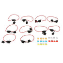 10x Inline 14AWG Blade ATM Medium Fuse Holder & 20x Fuses Set for Boat Car Marine