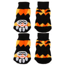 Pair Of 2PCS Puppy Dog Cat Non Slip Flexible Fashionable Socks Footwear XL Black +Yellow
