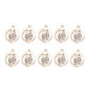 5 Pairs Circular Earring Hook Hollow Glass Earring Pendant For Beads Crystal