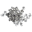 50 Piece Antique Silver Alloy Meditation Yoga Om Charms Spacer Loose Beads for DIY Necklace Bracelet Jewelry Making Beading Craft