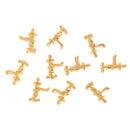 Set of 10pcs Metal Golden Water Faucet Model 1/12 Dollhouse Room Items Accessories