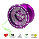 Magic Cool Aluminum Professional Yoyo Ball Bearing String Revolving Juggling Toy Purple