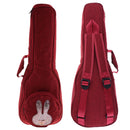 Red Ukulele Padded Gig Case with Side Pocket for 23 Inch Ukulele Lovers