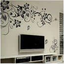 DIY Removable Black Flowers Mural Decal Art Vinyl Wall Stickers Home Decor