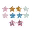 10 Pieces Mixed Colors DIY Flatbacks Resin Flat Back Stars w/ Glitter Confetti Cabochon Buttons Scrapbooking Slime Charm DIY Decorative Embellishment Craft