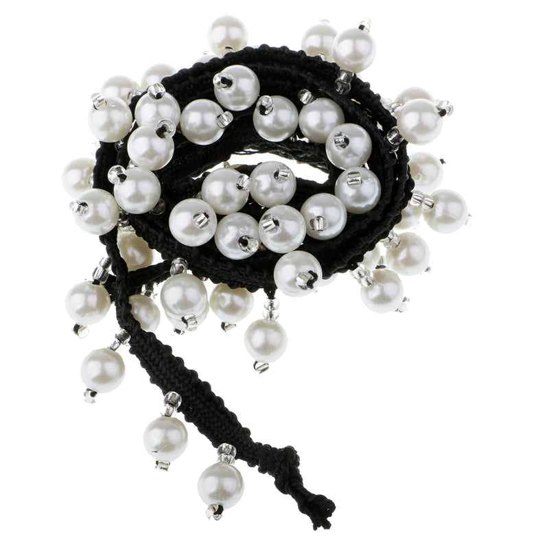 1 Yard Polyester Pearl Beaded Ribbon Sewing Trim Chain for DIY Wedding Decoration