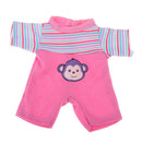 Pink Striped Jumpsuit with Monkey Design Clothes for 25cm Mellchan Baby Reborn Doll