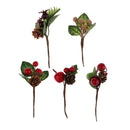 5 Bouquets Plastic Fake Small Berries Pine Cone Artificial Flower for Wedding DIY Gift Box Greeting Wish Cards Decoration Embellishment 10x5cm
