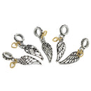 5pcs Wing Charms Gold Plated Heart Silver Beads fit for European Bracelet