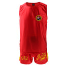 Thai Kick Boxing Uniform Chinese Style Sanda Combat Shorts Clothes Red L