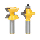 2 Pcs Small Lock Miter Router Bit Set Molding Angle 120 degree 1/4" Shank Steel Handle Tenon Cutter with Carbide Tipped