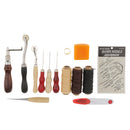 13 Pieces Leather Craft Basic Hand Tools Stitching Sewing Saddle Kit Awl Thimble Groover