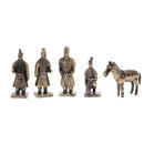 5pcs China Ancient Qinyong Terra Cotta Warriors Figurine Action Figures Collectibles Desktop Ornament Playset Birthday Gift