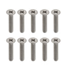 10 Pcs,M3 x 6mm, 1/4 Inch, Flat Head Grade 1 GR1 Titanium Machine Screws, Phillips Drive,Pitch 0.7