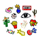 13 Pieces Cute Patches Iron on Embroidered Motif Fabric Bag Clothes Applique DIY Craft