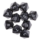 10 pieces 8 Sided Dice D8 Polyhedral Dice for Dungeons and Dragons Party Table Games Black