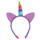 Festival Christmas Rainbow Decorative Unicorn Horn Pony Hair Hoop Party Kids Headband Dress up Cosplay Novelty Gift