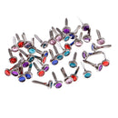 50 Pieces Acrylic Rhinestone Pastel Round Brad Scrapbooking Embellishment 12x6mm