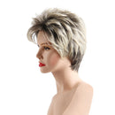 10'' Natural Women Straight Short Layered Wigs Synthetic Full Wig Gradient