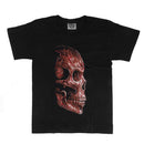 3D Skull Shoulder Sleeves Crew Neck Glow In The Dark T-Shirt Tees XXXL Black