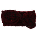 Women Girls Knitted Yoga Headband Headwrap Skii Hat Earmuffs Hair Accessory Burgundy
