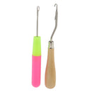 2 Pieces Wooden/Plastic Crochet Latch Hook Hair Weaving Needles for Micro Braids