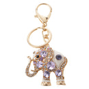 Elephant Keychain Crystal Keyring Key Ring Chain Keyfob Bag Charm Pendant Purple
