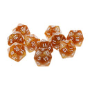 Pack of 10pcs Pearl Coffee D20 Twenty Sided Game Dice D&D TRPG Games Party Supplies