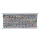 10 Yards Square Colorful Rhinestone Beaded Chain Ribbon Trim Applique Embellishment for Craft