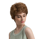 Charming Fashion Brown Synthetic Women Curly Short Wigs Heat Resistant Cosplay Fancy Dress Wigs with Wig Cap