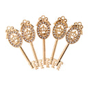 5 Pieces Crystal Gold Key Charms Pendants Jewelry Making Findings 57x17mm