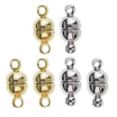 6 Sets Brass Silver / Gold Plated Magnetic Oval Ball Clasps Connectors for Jewellery Making Accessories