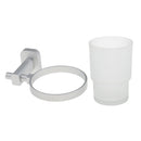 Wall Mounted Aluminum Alloy Toothbrush Toothpaste Holder Set Stand Rack Shelf with Plastic Cup
