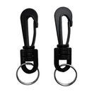 2 Pieces Black Plastic Swivel Clips Spring Snap Hook Split Rings Buckle For Scuba Diving & Snorkeling Gear
