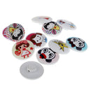 50 Pieces Assorted Mushroom Shape Round Wooden Buttons for Sewing DIY Craft 22mm