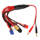 Universal 8 in 1 Charger Adaptor Wire 4.0mm Banana Connector to Futaba XT60 EC3 JST TRX Plug