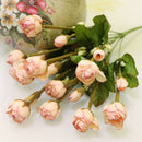 Faux Silk Plastic Artificial Rose Autumn Lotus Shape Flowers Wedding Party Home Office Decoration Coffee