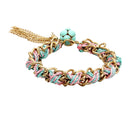 Vintage Bohemian Braided Rope Bracelet Chain Ethnic Tassel Charms Jewelry