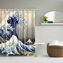 71" Shower Curtain Bathroom Waterproof Polyester Fabric Drapes &12 Hooks