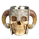 3D Skull Mugs Stainless Steel Resin Cup Skeleton Knight Beer Mug,18oz